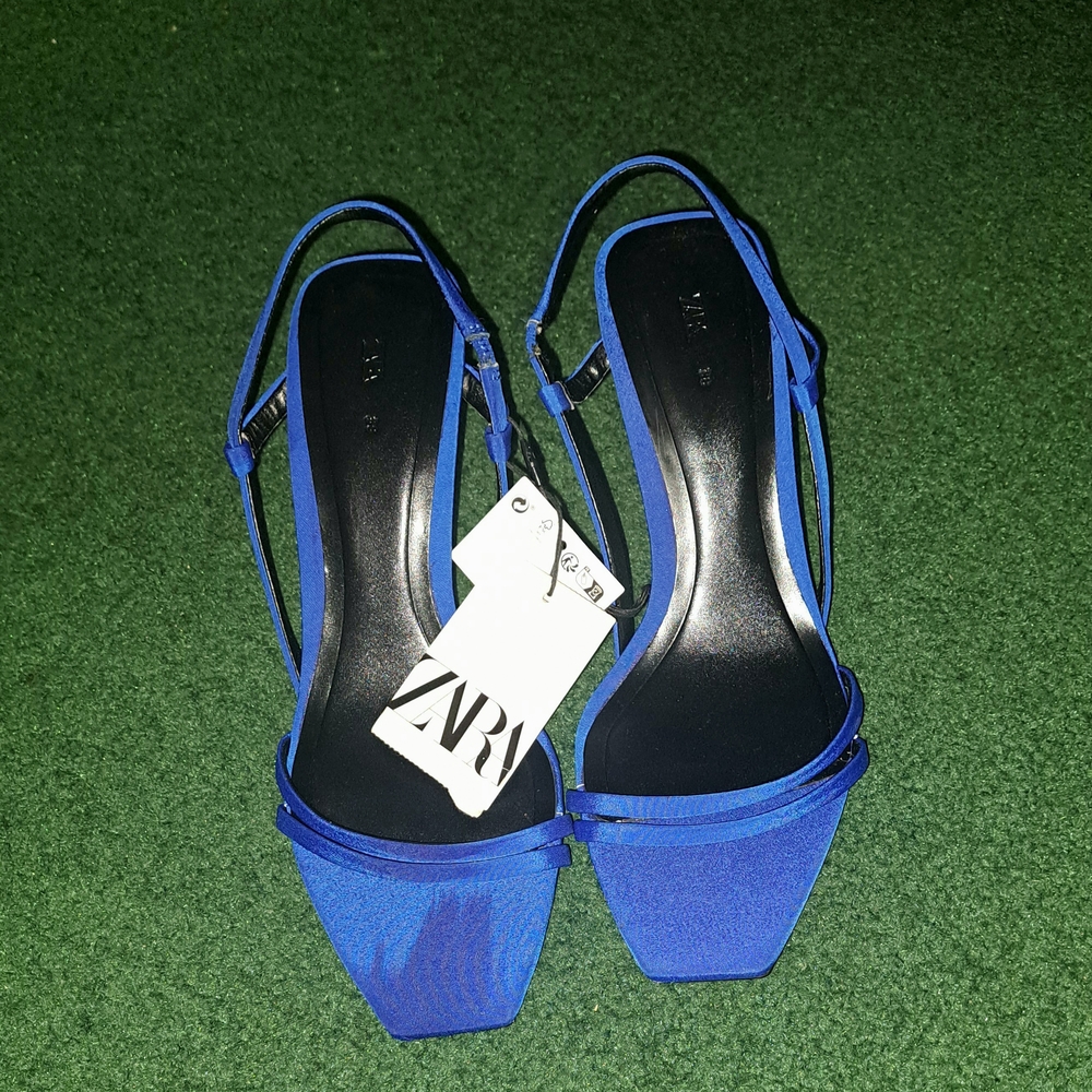 Zara Women's Blue Slingback Heels